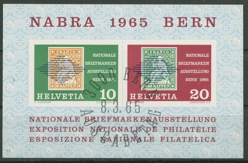 Schweiz 1965 NABRA Bern Marken mit Rautenstempel Block 20 gestempelt (C96276)