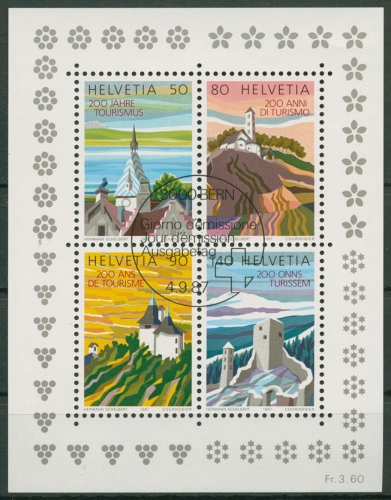 Schweiz 1987 Tourismus Bauwerke Türme Block 25 gestempelt (C96286)