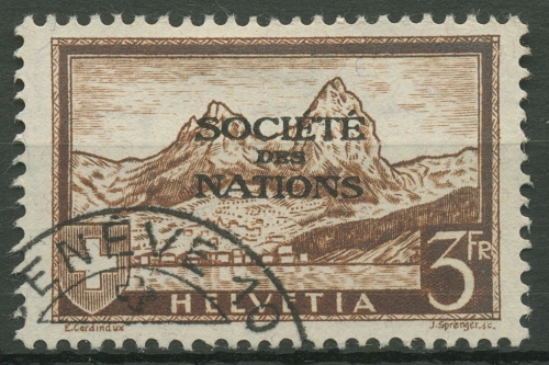 Völkerbund (SDN) 1937 Freimarke mit Aufdruck 56 gestempelt
