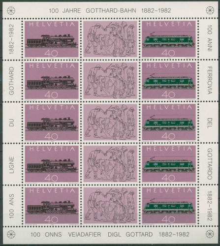 Schweiz 1982 St.Gotthard-Bahn Kleinbogen 1214/15 K postfrisch (C96321)