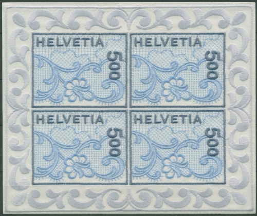 Schweiz 2000 St.Galler Stickerei Stickgarn auf Satin 1726 K postfrisch (C96337)