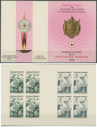 Frankreich 1966 Rotes Kreuz Markenheftchen 1568/89 MH postfrisch (C96360)
