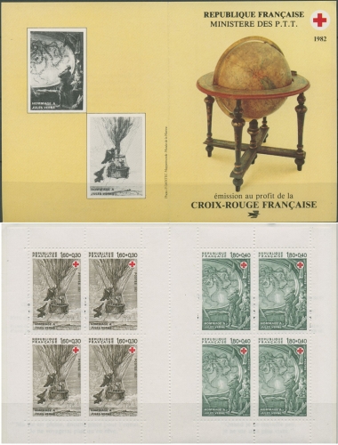 Frankreich 1982 Rotes Kreuz J.Verne Markenheftchen 2367/68 MH postfrisch(C96374)