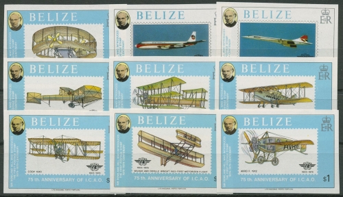 Belize 1979 100. Todestag von Rowland Hill: Flugzeuge 420/28 B postfrisch