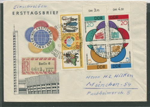 DDR 901/4 und 905/6 Weltfestspiele auf R-FDC (R5231)