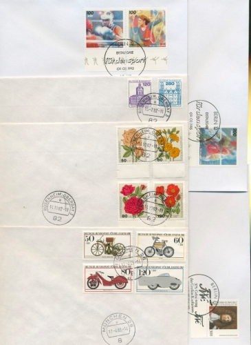 BRD 14 versch. FDC Jugend/Sport/Block/Dauerserien (XL5180)