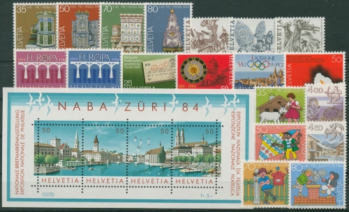 Schweiz Jahrgang 1984 komplett postfrisch (G96412)