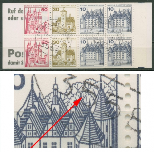 Berlin Markenheftchen 1977 B & S mit Plattenfehler MH 10 ba PF IV gestempelt