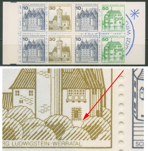 Berlin Markenheftchen 1980 B & S mit Plattenfehler MH 11 a PF II postfrisch