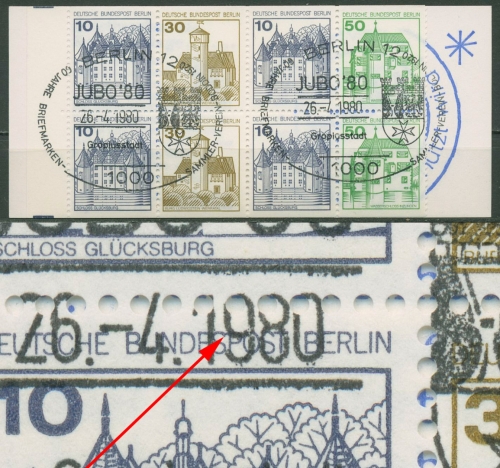 Berlin Markenheftchen 1980 B & S mit Plattenfehler MH 11 a PF III gestempelt