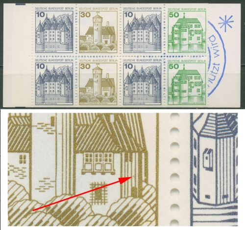 Berlin Markenheftchen 1980 B & S mit Plattenfehler MH 11 a PF XX postfrisch