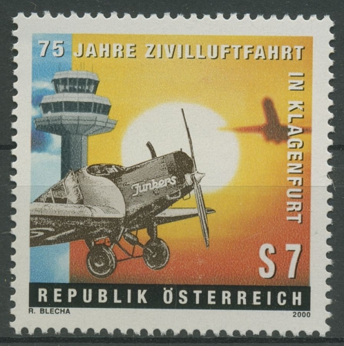 Österreich 2000 Flughafen Klagenfurt Flugzeug Junkers-Hahn F-13 2312 postfrisch