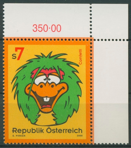 Österreich 2000 Kinderfernsehen ConfettiTIVI Figur Confetti 2317 Ecke postfrisch