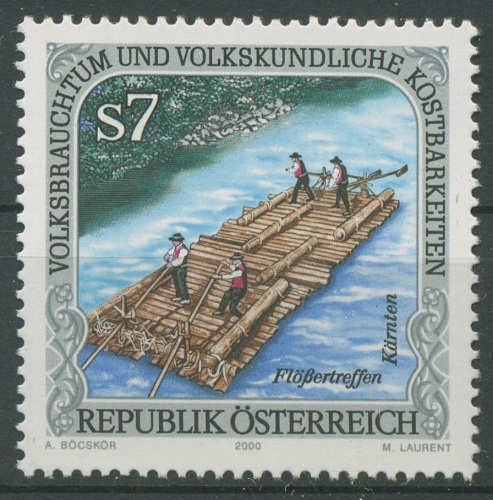 Österreich 2000 Volksbrauchtum Floßfahrt Flößertreffen 2325 postfrisch