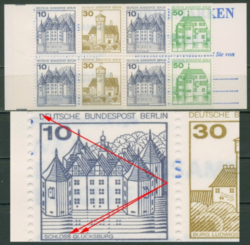 Berlin Markenheftchen 1980 B & S mit Plattenfehler MH 11 ea PF XXVI postfrisch