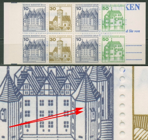 Berlin Markenheftchen 1980 B & S mit Plattenfehler MH 11 eb PF XXVa postfrisch