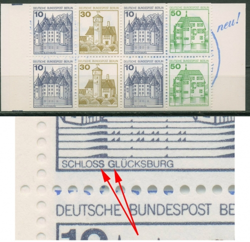Berlin Markenheftchen 1980 B & S mit Plattenfehler MH 11 f PF VIII postfrisch