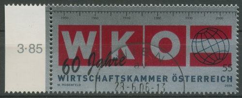 Österreich 2006 Bundeswirtschaftskammer Zeitstrahl 2602 gestempelt