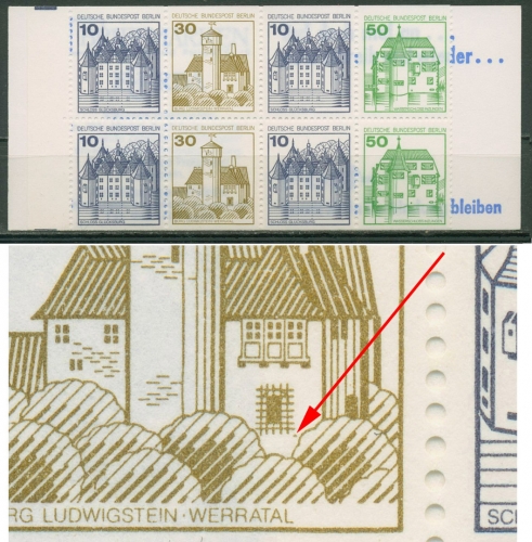 Berlin Markenheftchen 1980 B & S mit Plattenfehler MH 11 g PF II postfrisch