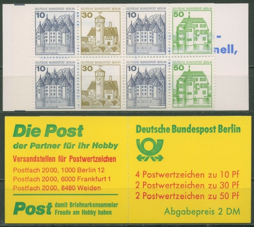 Berlin Markenheftchen 1980 Burgen und Schlösser MH 11 o postfrisch