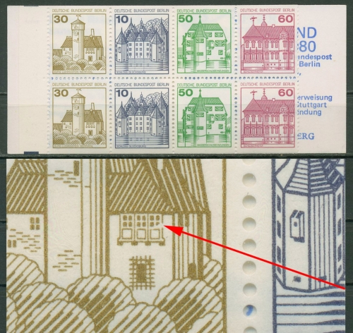 Berlin Markenheftchen 1980 B & S mit Plattenfehler MH 12 b PF I postfrisch