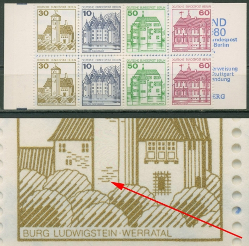 Berlin Markenheftchen 1980 B & S mit Plattenfehler MH 12 b PF VI postfrisch