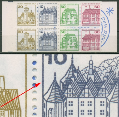 Berlin Markenheftchen 1980 B & S mit Plattenfehler MH 12 ca I PF VII postfrisch