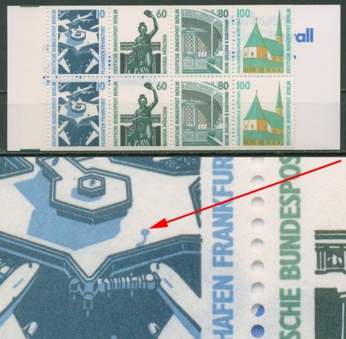 Berlin Markenheftchen 1989 SWK Zählbalken Plattenfehler MH 15 mZ PF I postfrisch