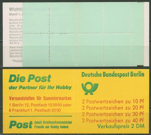 Berlin Markenheftchen 1974 Probeheftchen MH P postfrisch