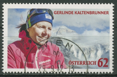 Österreich 2012 Bergsteigerin Gerlinde Kaltenbrunner 3021 gestempelt