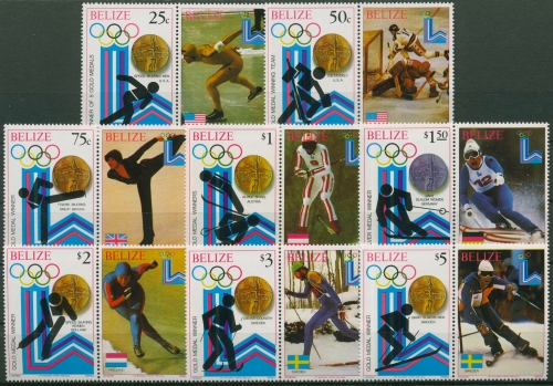Belize 1980 Olympiade Lake Placid: Sieger 501/08 A ZF postfrisch