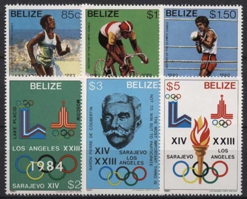 Belize 1981 Geschichte der Olympischen Spiele 563/68 postfrisch