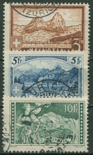 Schweiz 1928 Freimarken Gebirgslandschaften 226/28 gestempelt