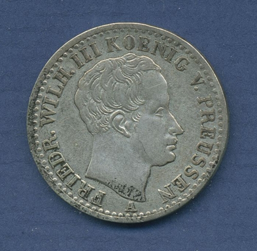 Preußen 1/6 Taler 1839 A, Friedrich Wilhelm III. J 57 ss+/ss (m2770)