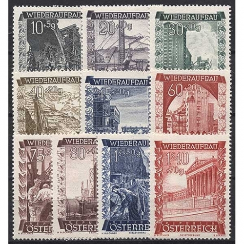 Österreich 1948 Wiederaufbau 858/67 postfrisch