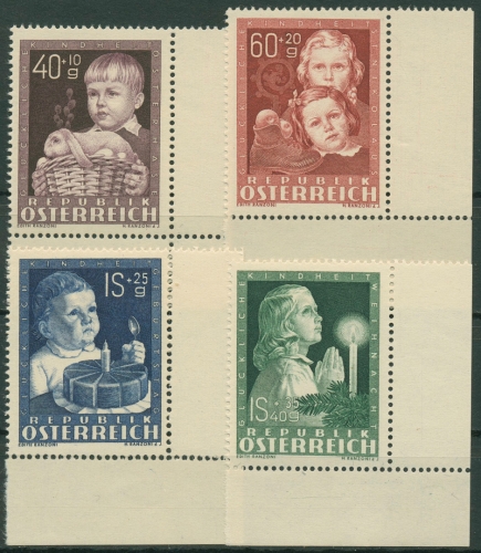 Österreich 1949 Kinderfürsorge Kinder und Feiertage 929/32 Ecke postfrisch