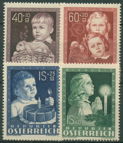 Österreich 1949 Kinderfürsorge Kinder und Feiertage 929/32 mit Falz