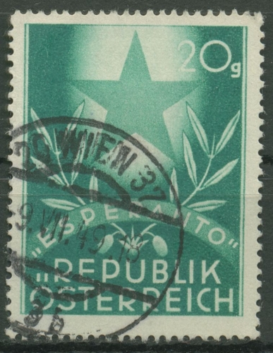 Österreich 1949 Sprachen Esperanto-Kongreß Graz Esperantostern 935 gestempelt