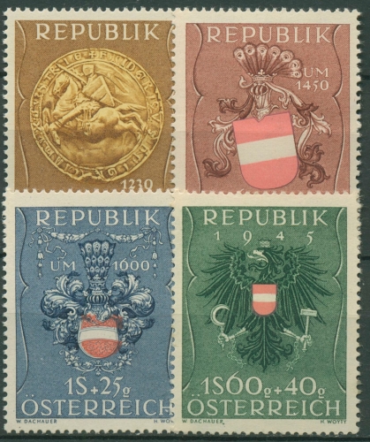 Österreich 1949 Kriegsgefangenenfürsorge Wappen 937/40 postfrisch