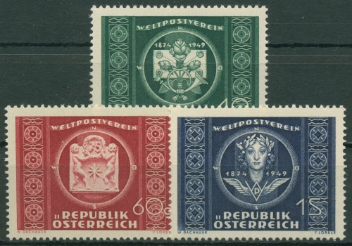 Österreich 1949 Weltpostverein UPU Brief Posthorn 943/45 postfrisch