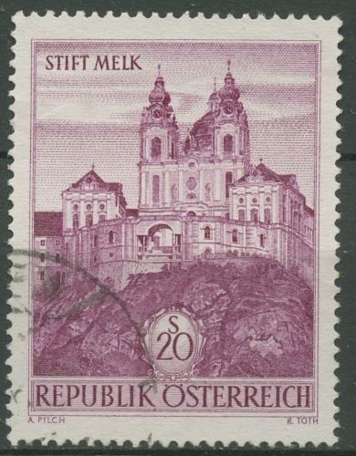 Österreich 1963 Bauwerke Stift Melk 1128 gestempelt