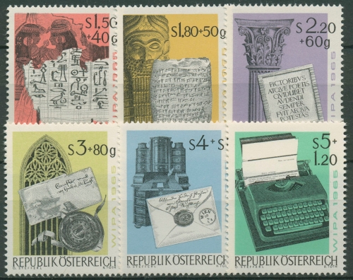 Österreich 1965 WIPA Wien Schriften Schriftarten 1184/89 postfrisch