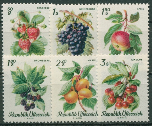 Österreich 1966 Pflanzen Obst Obstsorten 1223/28 postfrisch
