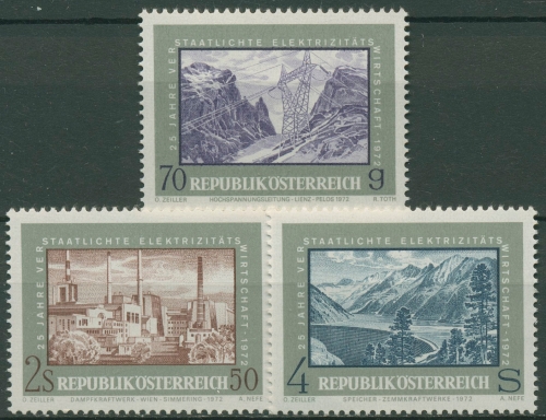 Österreich 1972 Elektrizität Kraftwerke 1389/91 postfrisch