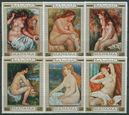 Ajman/Manama 1970 Gemälde Pierre-Auguste Renoir Aktgemälde 270/75 A postfrisch