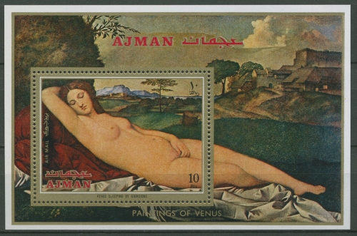 Ajman 1971 Gemälde Venus Block 286 A postfrisch (C96511)