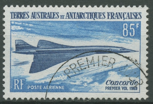 Franz. Antarktis 1969 Flugzeug Concorde 51 gestempelt