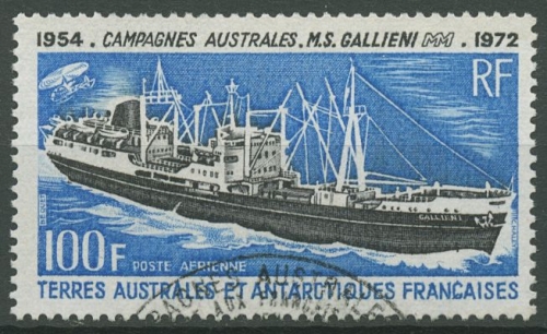 Franz. Antarktis 1973 Schiff MS Gallieni 82 gestempelt