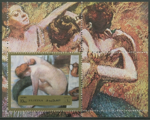 Fujeira 1972 Aktgemälde Edgar Degas Block 123 A postfrisch (C96517)