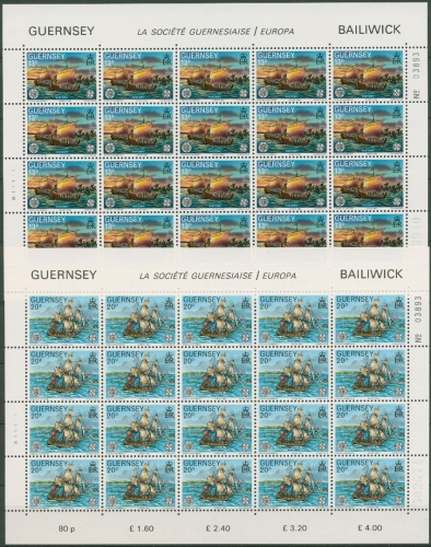 Guernsey 1982 Europa CEPT Ereignisse Schlachten 246/47 Bogen postfrisch (C96521)